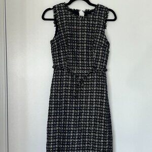 J.Crew Black & White Tweed Dress, Size 00